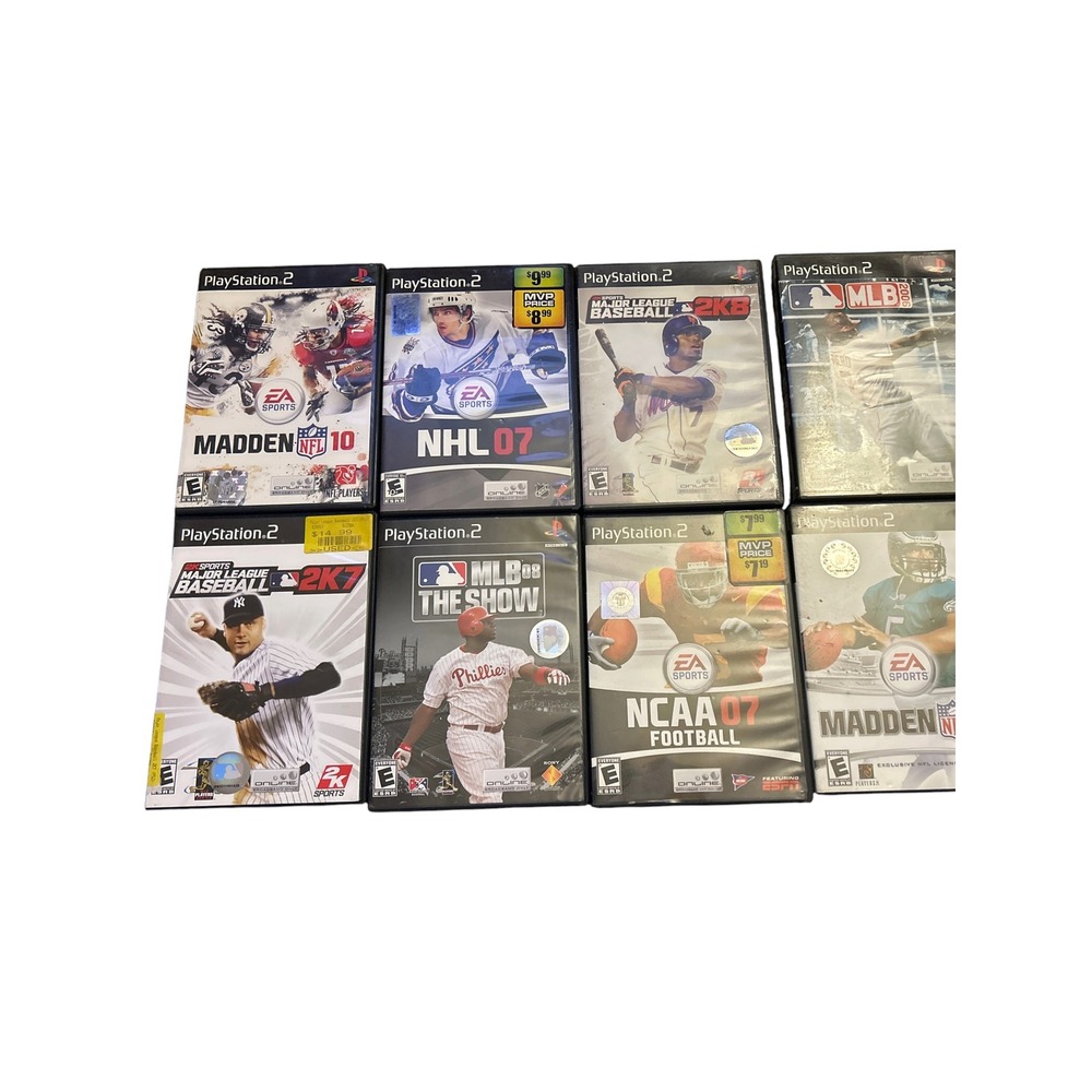 PS2 Sports Game Lot (8 Titles) - Madden 06 10, NCAA 07, MLB 2K7 2K8, NHL 07 CIB
